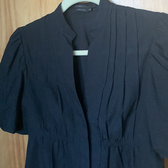 BCBG MAXAZRIA - lantern sleeve black blouse - Picture 6 of 9